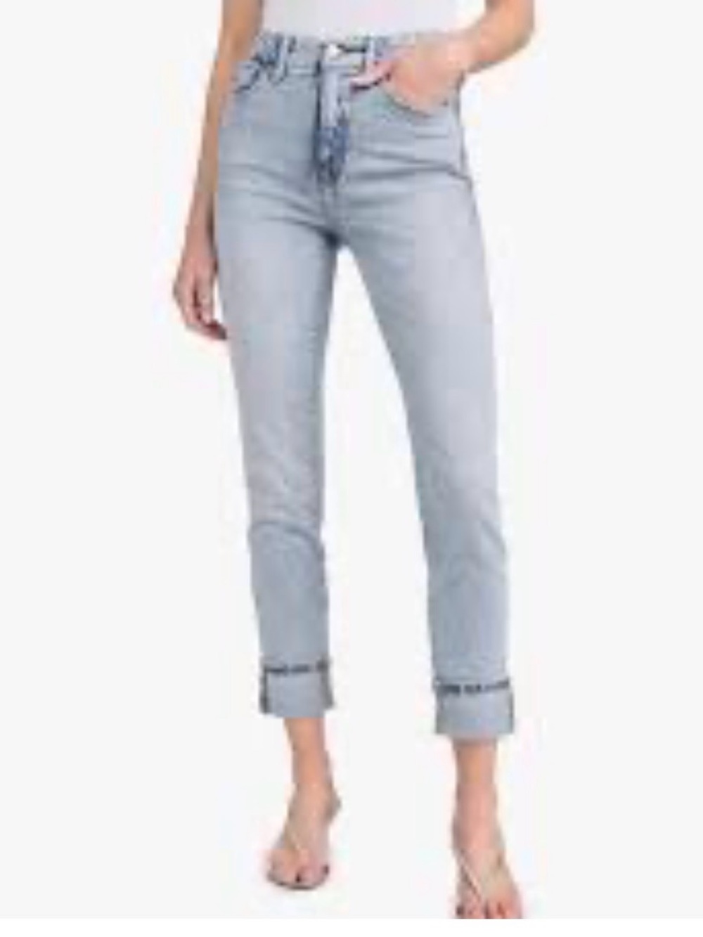 Good American High Rise Cuffed Jeans